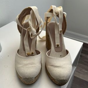 Worn once Stuart Weissman wedge sandals. Look so beautiful on